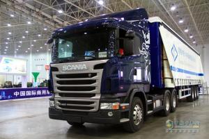 武漢商用車展 斯堪尼亞現(xiàn)場演示大型實物高效物流運輸