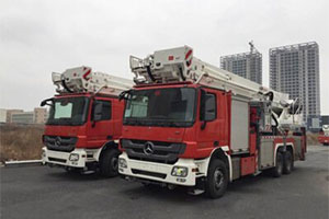 寧波購(gòu)置2輛奔馳底盤登高消防車