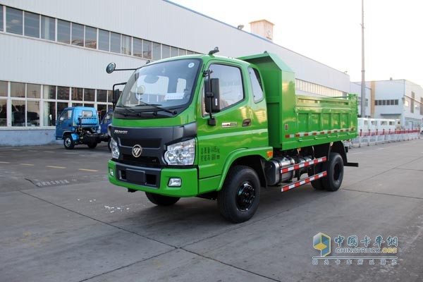 福田瑞沃 揚(yáng)柴110馬力 輕型工程型工程車(chē) 綠色側(cè)面照