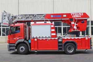 國(guó)內(nèi)首款緊奏云梯消防車(chē)徐工YT22K2正式下線(xiàn)