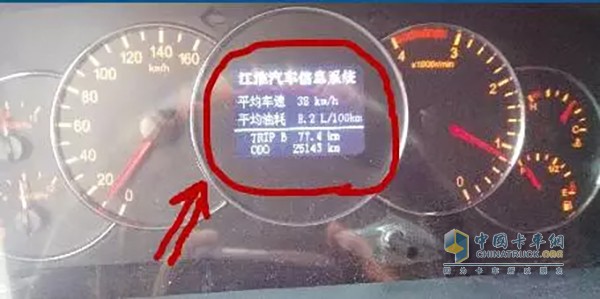 搭載邁斯福動力的江淮帥鈴儀表盤