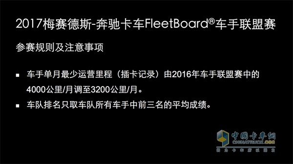 2017 FleetBoard?車(chē)手聯(lián)盟賽參賽規(guī)則及注意事項(xiàng)