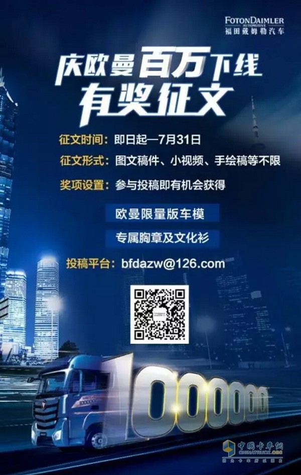 慶歐曼第100萬(wàn)臺(tái)下線有獎(jiǎng)?wù)魑幕顒?dòng)開始啦！