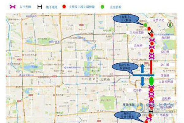 北京市重要交通干線——東三環(huán)主路大修5日正式啟動(dòng)，大修路段北起三元橋西，南至分鐘寺橋東，全長(zhǎng)10.86公里，計(jì)劃于10月底前全部完工。