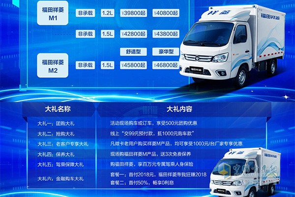福田祥菱各車(chē)型價(jià)位和六大禮包
