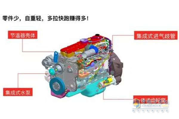 東風康明斯ISL9.5發(fā)動機自重輕，多拉快跑賺得多！
