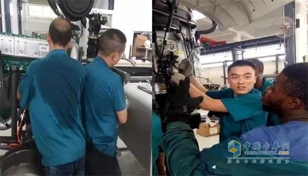工作中的中國(guó)重汽卡車(chē)人