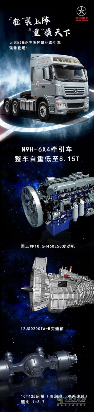 大運N9H經(jīng)濟(jì)版輕量化牽引車