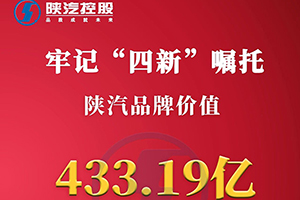 上漲13.75% 陜汽品牌價值433.19億再創(chuàng)新高！