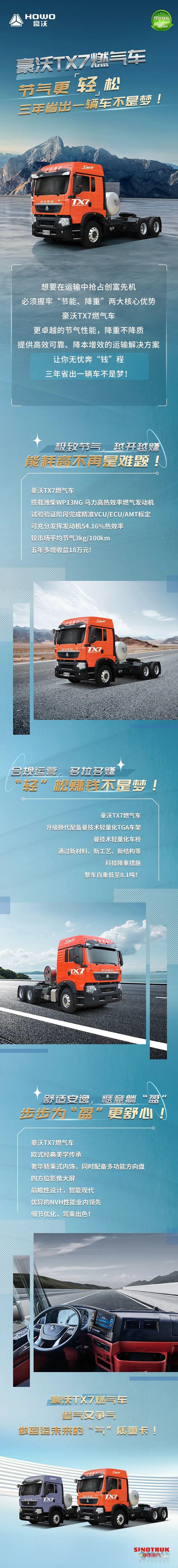 豪沃TX7燃?xì)廛嚬?jié)氣更輕松，三年省出一輛車!
