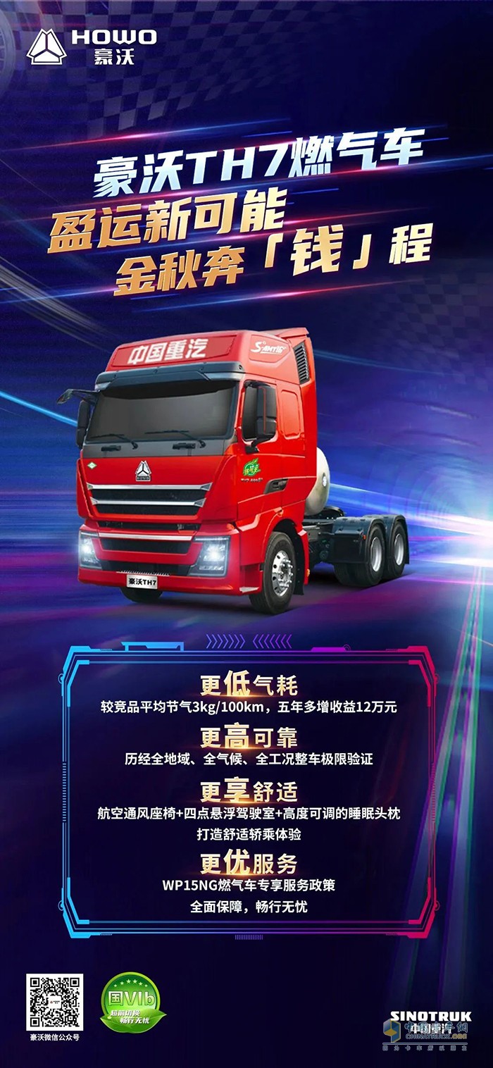 豪沃TH7燃?xì)廛嚕\新可能，金秋奔錢程！