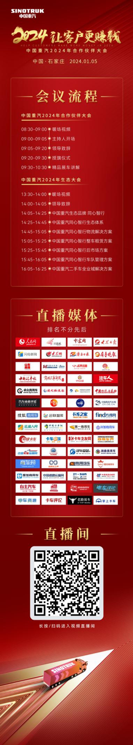 中國重汽2024年合作伙伴大會(huì)將啟，新科技、新產(chǎn)品密集亮相