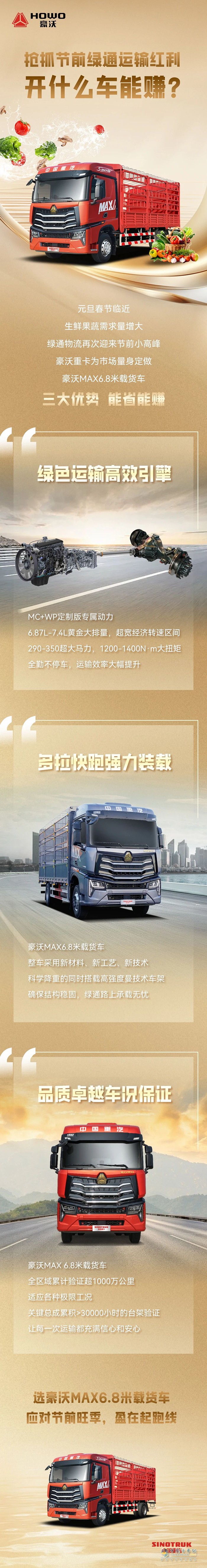 中國重汽豪沃:搶抓節(jié)前綠通運輸紅利，開什么車能賺？