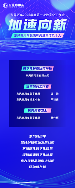 加速向新！東風商用車數(shù)字化轉(zhuǎn)型成果獲集團表彰