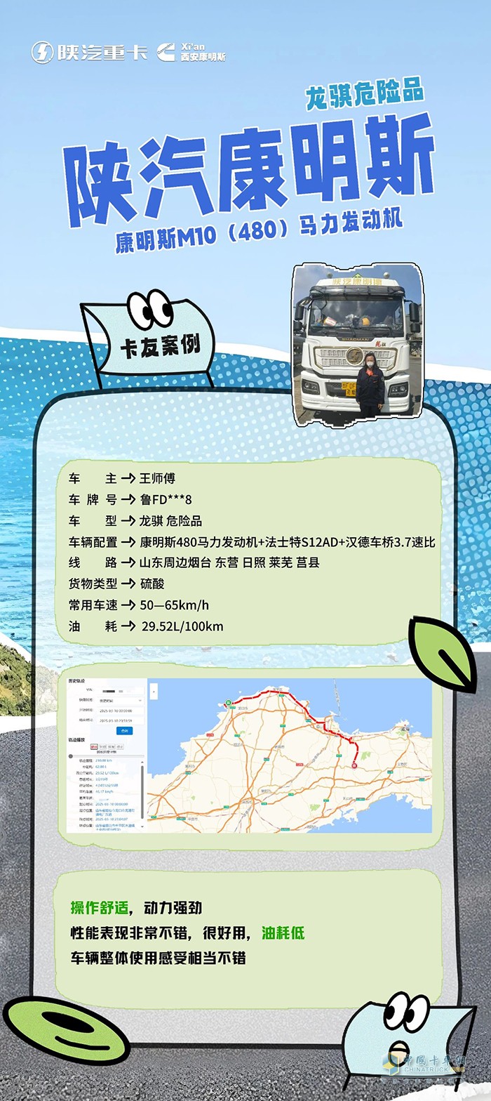 百公里油耗29.52L，陜汽龍騏危險品運(yùn)輸車讓油錢“大縮水”！