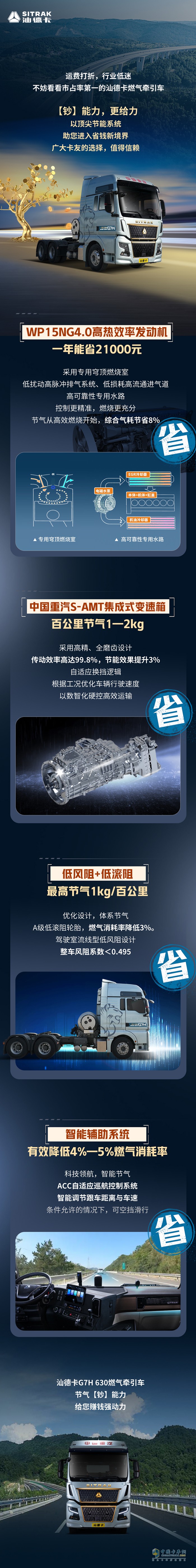 中國重汽汕德卡燃?xì)廛嚒?jié)氣“鈔”能力，賺錢強動力！