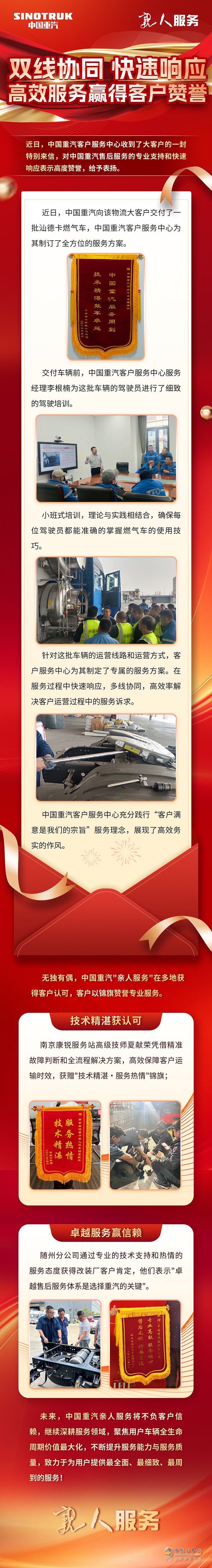 雙線協(xié)同快速響應(yīng)-中國重汽高效服務(wù)贏得客戶贊譽！
