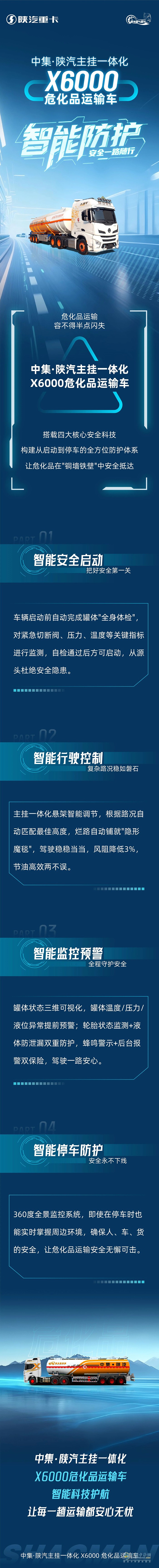 中集·陜汽主掛一體化X6000?；愤\輸車，智能防護，安全一路隨行！