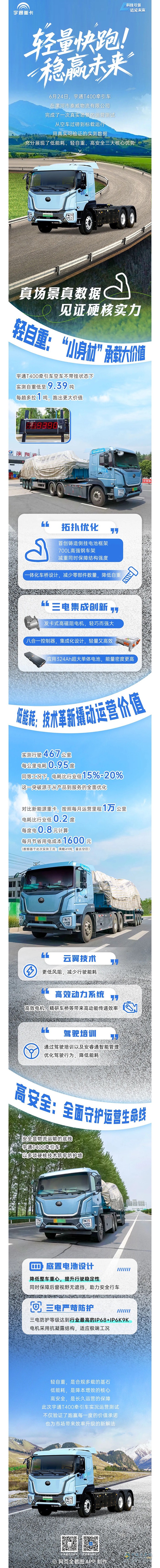 自重僅9.39噸，多拉1噸的宇通T400牽引車運(yùn)營(yíng)實(shí)測(cè)數(shù)據(jù)揭曉！