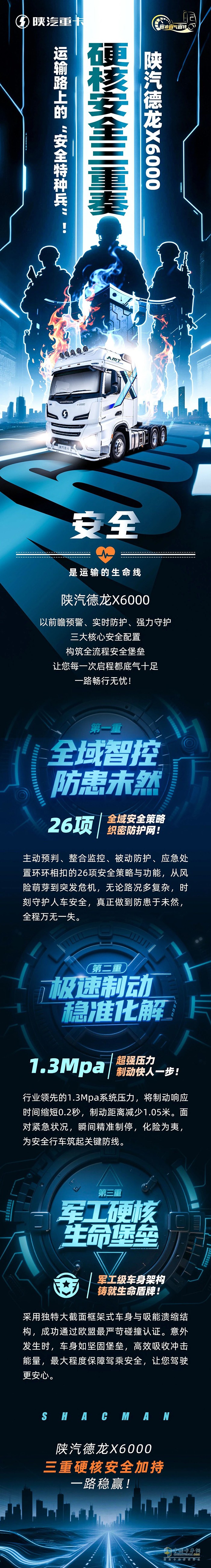 硬核安全三重奏！陜汽德龍X6000，運輸路上的“安全特種兵”！