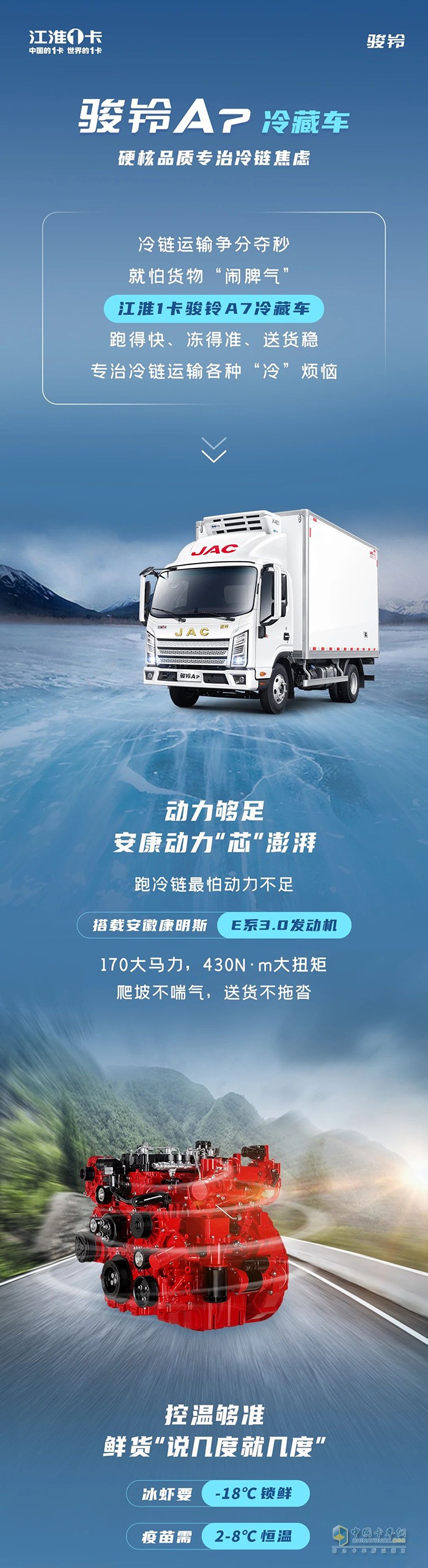 江淮1卡駿鈴A7冷藏車，硬核品質(zhì)專治冷鏈焦慮