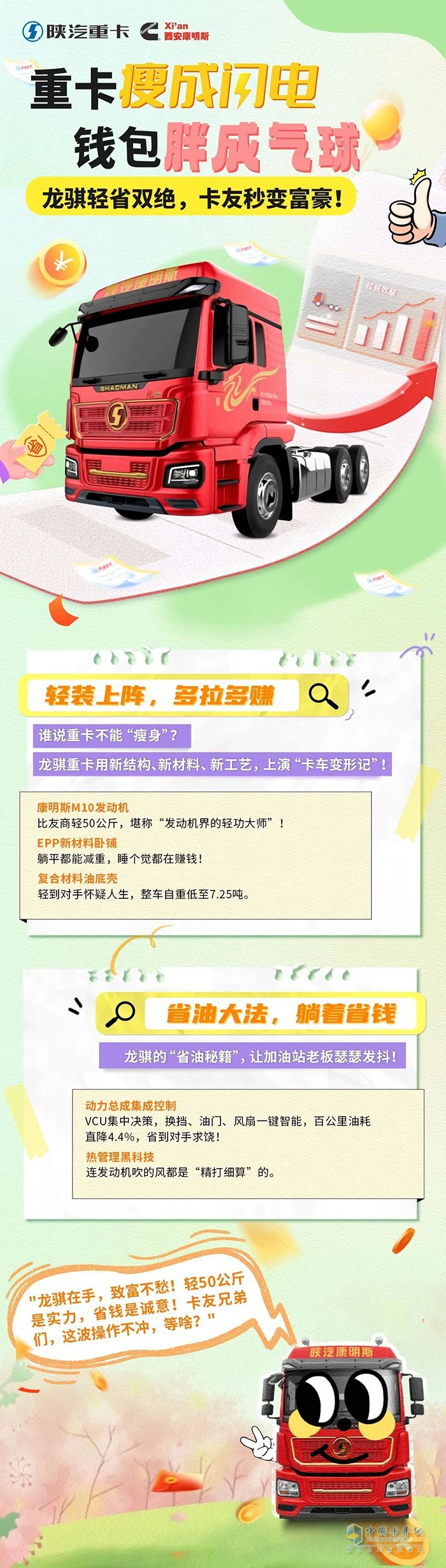 重卡瘦成閃電，錢包胖成氣球！龍騏輕省雙絕，卡友秒變富豪