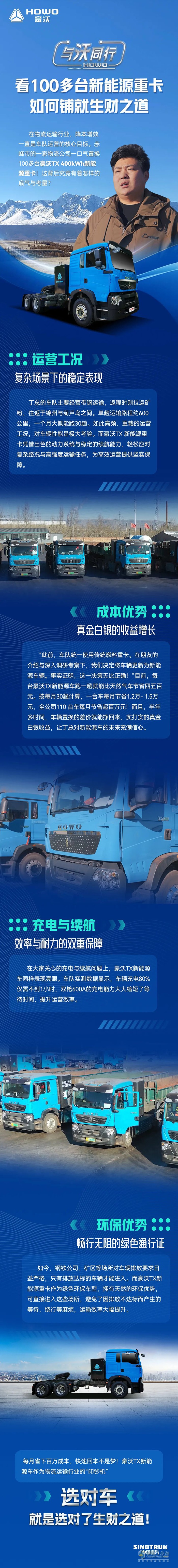 看100多臺豪沃新能源重卡如何鋪就生財(cái)之道！