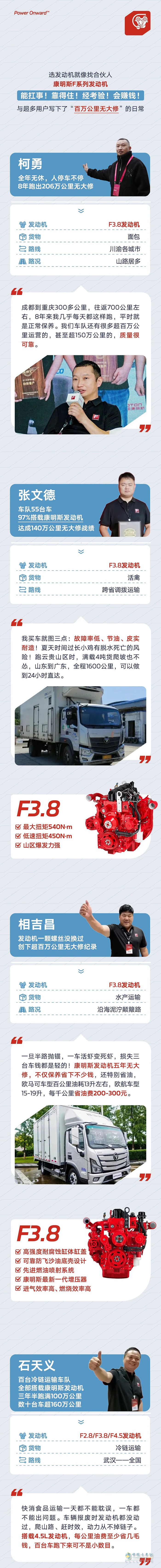 百萬公里無大修！康明斯F系列發(fā)動機帶用戶躺贏