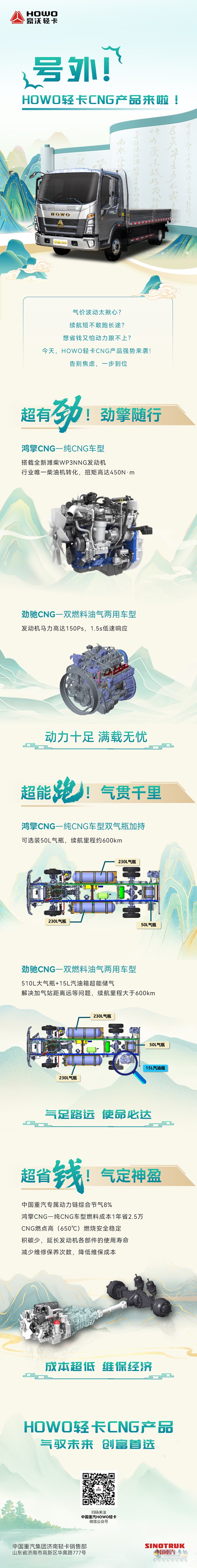 氣馭未來(lái)！HOWO輕卡CNG產(chǎn)品-超有勁、超能跑、超省錢！