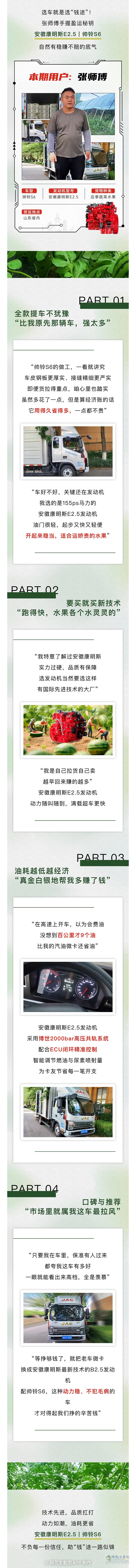 選安徽康明斯E2.5+帥鈴S6“果”然沒錯，穩(wěn)賺不賠沒“蔬”過！