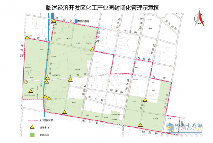山東臨沂化工產(chǎn)業(yè)園?；愤\輸車輛限制通行