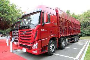 現(xiàn)代商用車(chē) 創(chuàng)虎XCIENT重卡 410馬力 8X4 9.46米 國(guó)五 倉(cāng)柵載貨車(chē)(CHM5310CCQKPQ77V)